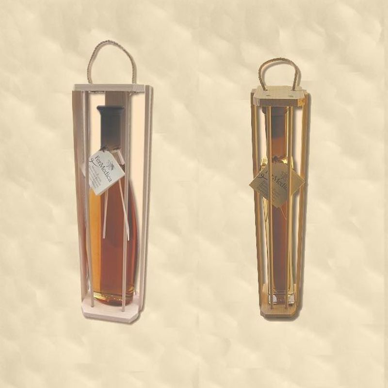 Honig Likör 0,5 l im Holzträger - F