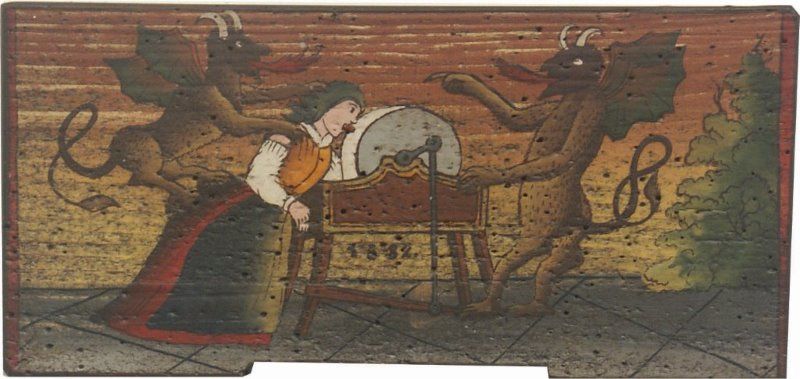 Bemalte Bienenstockstirnbretter