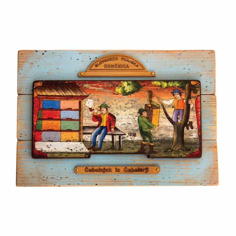 Bemalte Bienenstockstirnbretter-Tafel