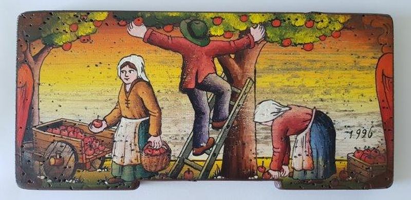 Bemalte Bienenstockstirnbretter - Fruchtepflücken