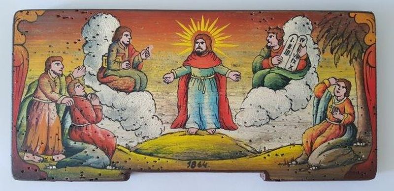 Bemalte Bienenstockstirnbretter - Die Verklarung des Herrn