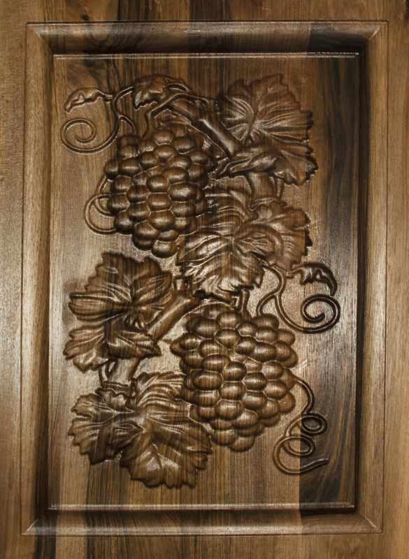 Holzreliefbild - Trauben, groß