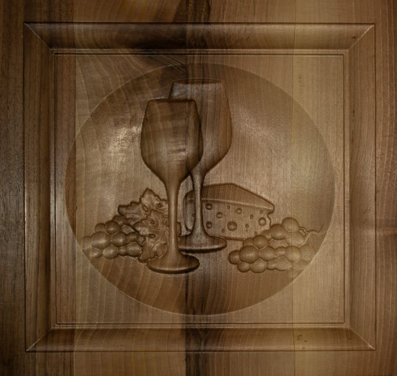 Holzreliefbild – Wein, groß