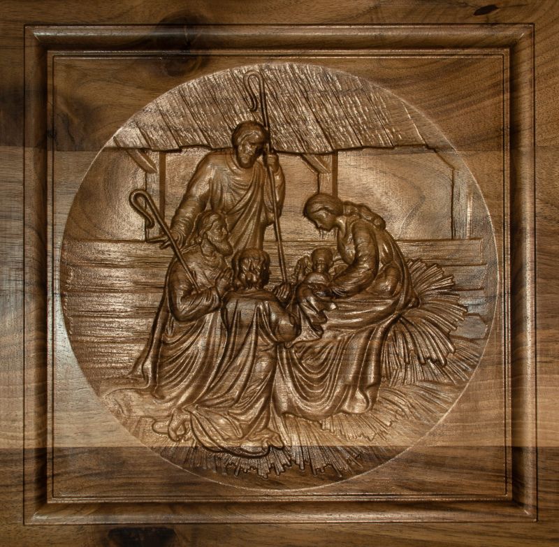 Holzreliefbild – Heilige Familie, groß