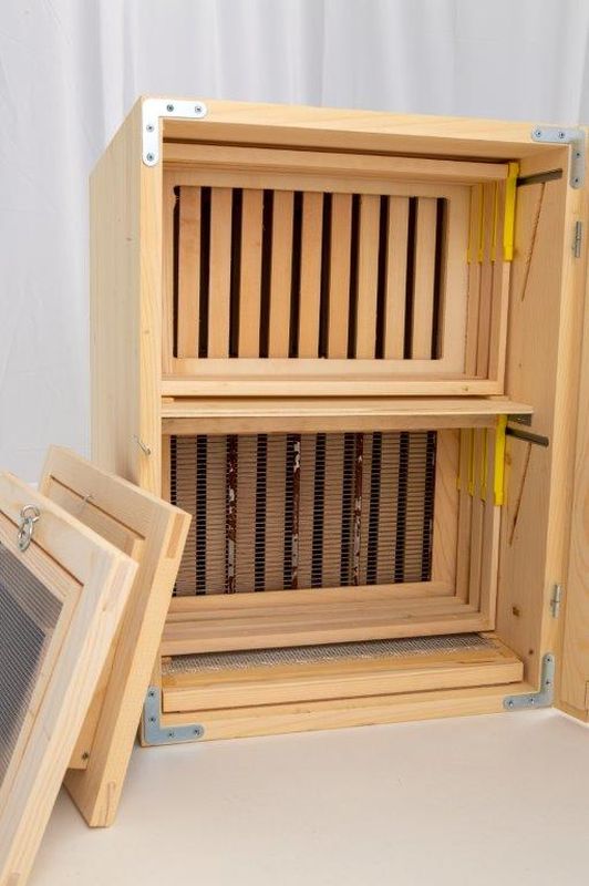 Beute 11+3  Waben AZ, zwei Etagen mit Varroagitter