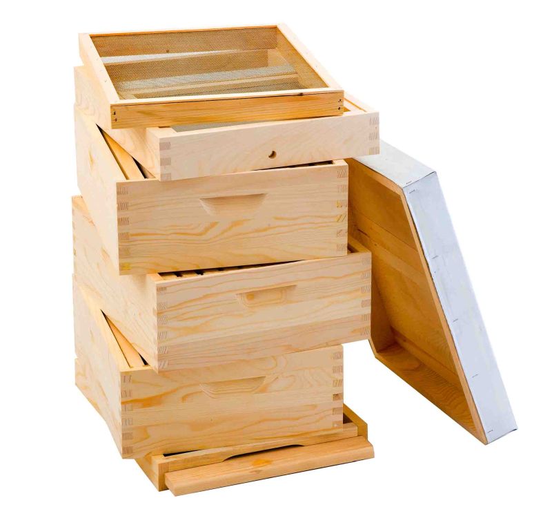 Beute LR 2/3, 3 Zargen mit Rähmchen, Varroaschiebeboden