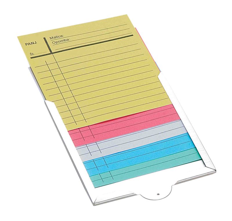 Notizschilder mit 5 Kärtchen, Alu