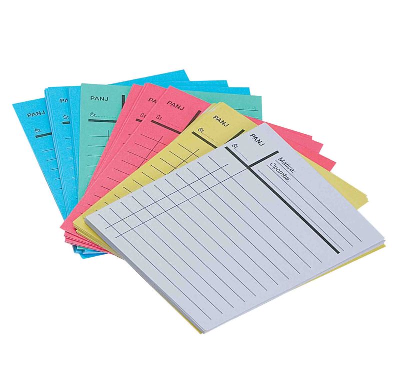 Reservekärtchen in 5 Jahresfarben