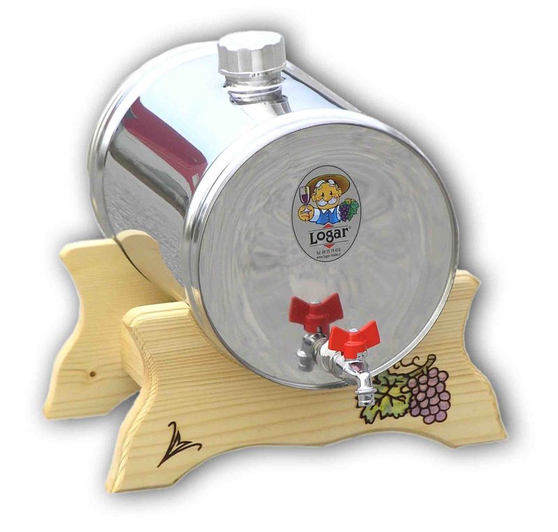 Behälter für Wein 8 l liegend - Edelstahl-Rostfrei