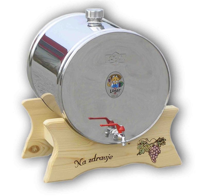 Behälter für Wein 25 l liegend - aus Edelstahl