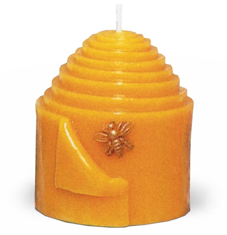 Gerollte Wachsplatte mit Bienenrelief