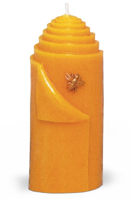 Gerollte Wachsplatte mit Bienenrelief