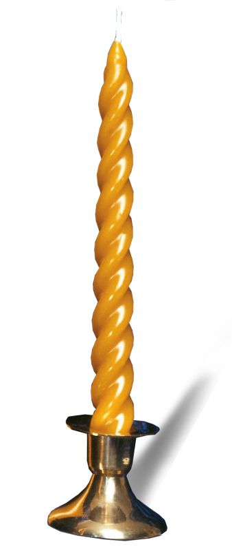 Tischkerze, gedrehte Form