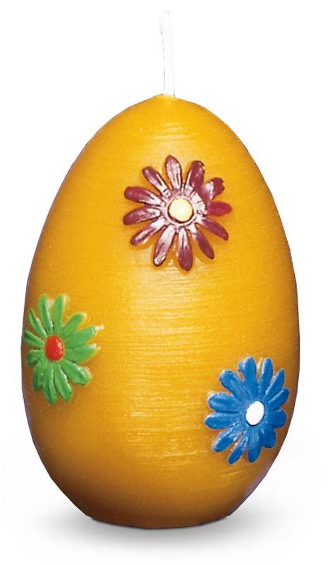 Ostereikerze mit Blumenrelief