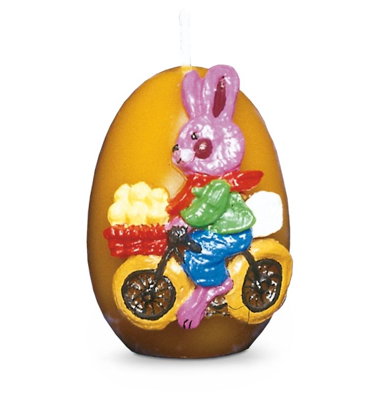 Ostereikerze mit Hasenrelief