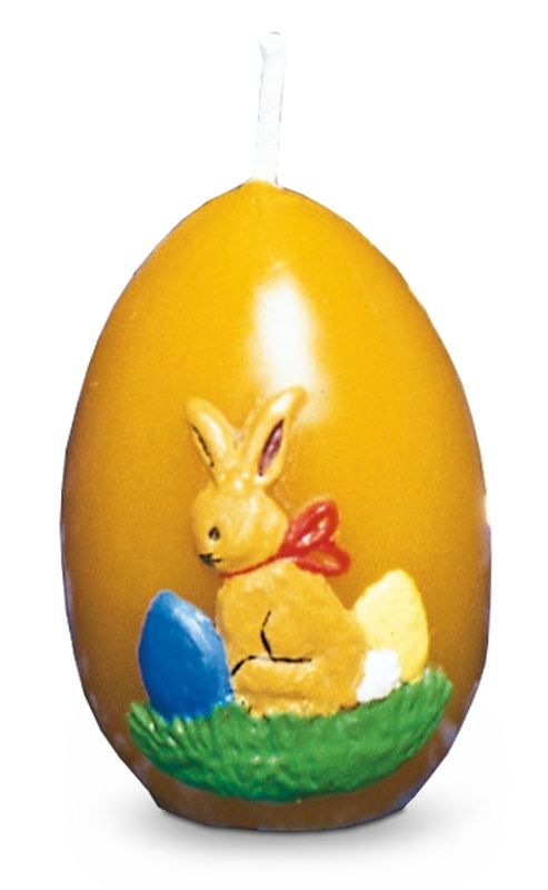 Ostereikerze mit Hasenrelief