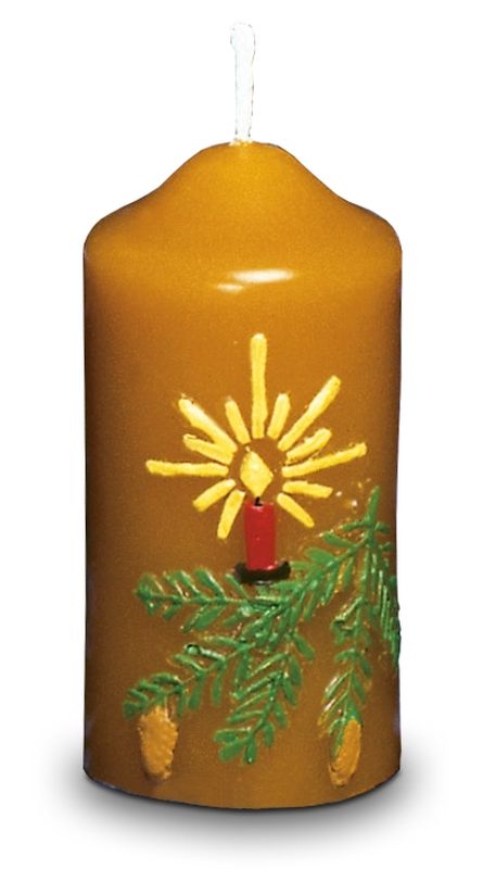 Kerze mit Zweig, Advent