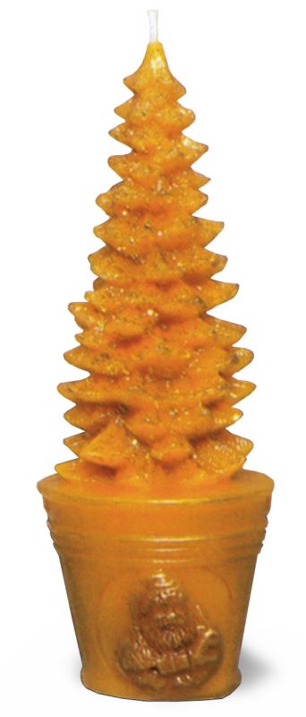 Tannenbaumkerze und Topf m. Reliefs