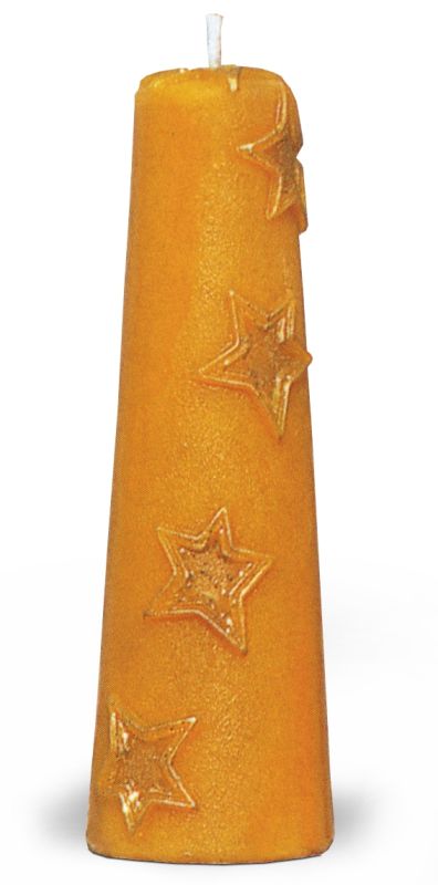 Kerze mit Sternreliefs, runde Form