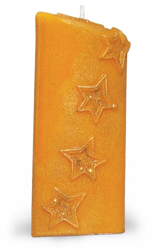 Kerze mit Sternreliefs, ovale Form