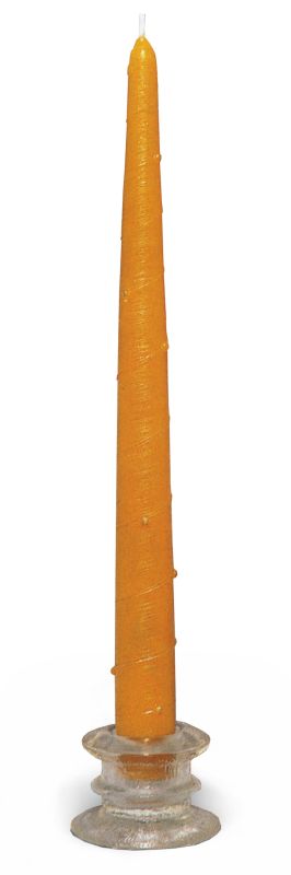 Tischkerze m. gedrehter Tropfenstruktur