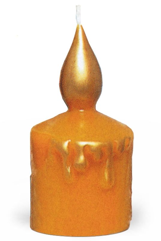 Kerze mit Flame und Tropfenrelief