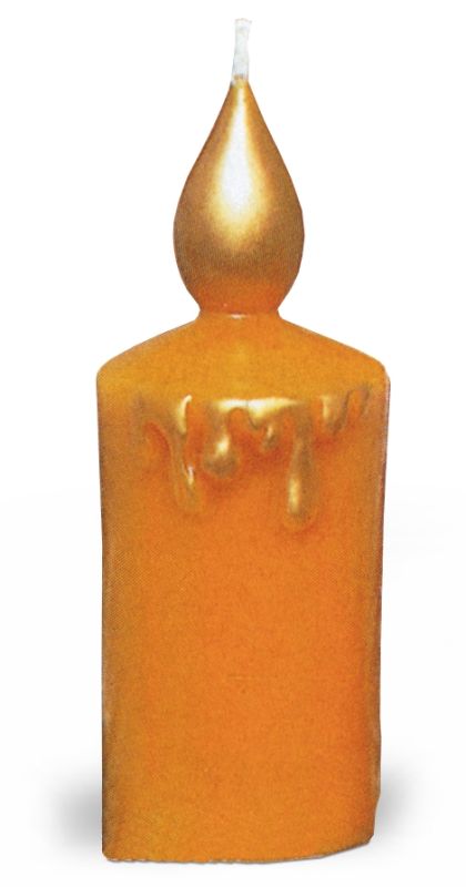 Kerze mit Flame und Tropfenrelief